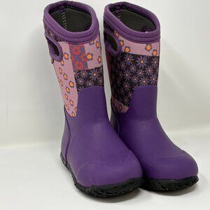USED - BOGS Toddler Girl's Size 11 Purple Floral Waterproof Boots (Rated to -4F)